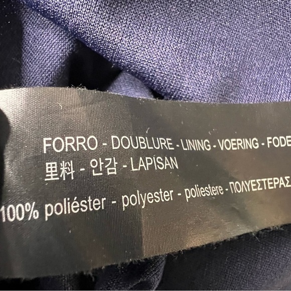 Zara Crossover Wrap Long Dress Velvet Belt Midnight Blue Size Small - Picture 15 of 15